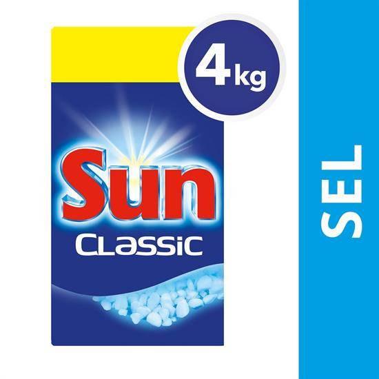Sel régénérant pour lave vaisselle SUN - les 4 boites de 1 kg
