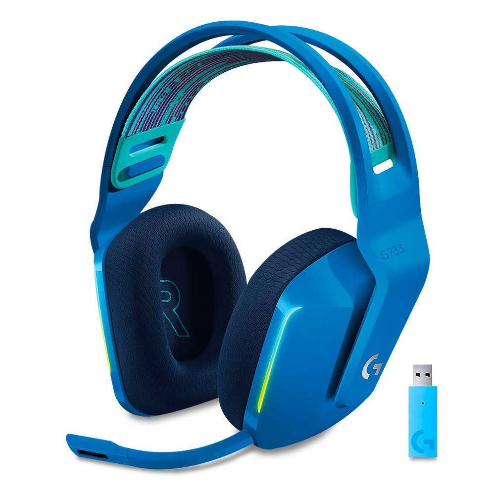 Logitech · Audífonos gamer alámbrico azul