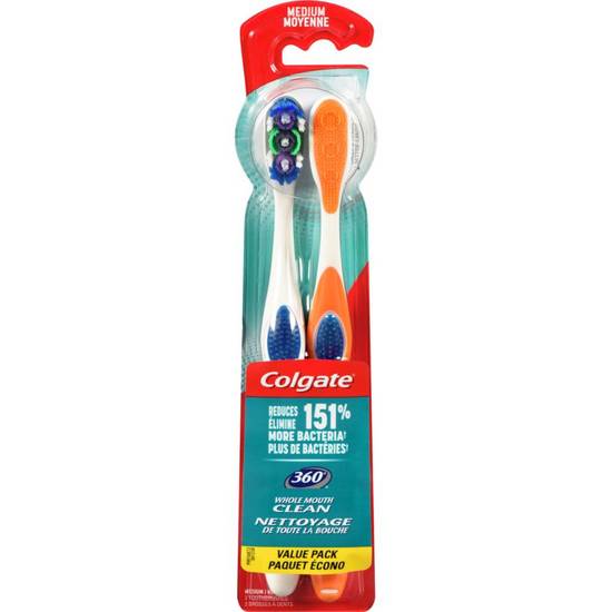 Colgate 360 Toothbrush Medium (2x1ea)