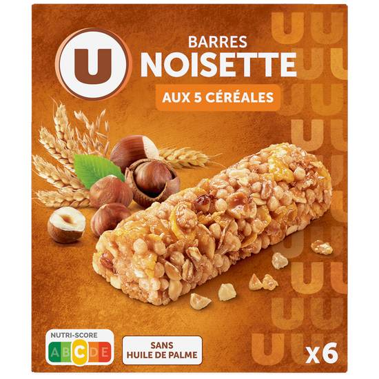 U - Barres de céréales noisettes (6 pièces)