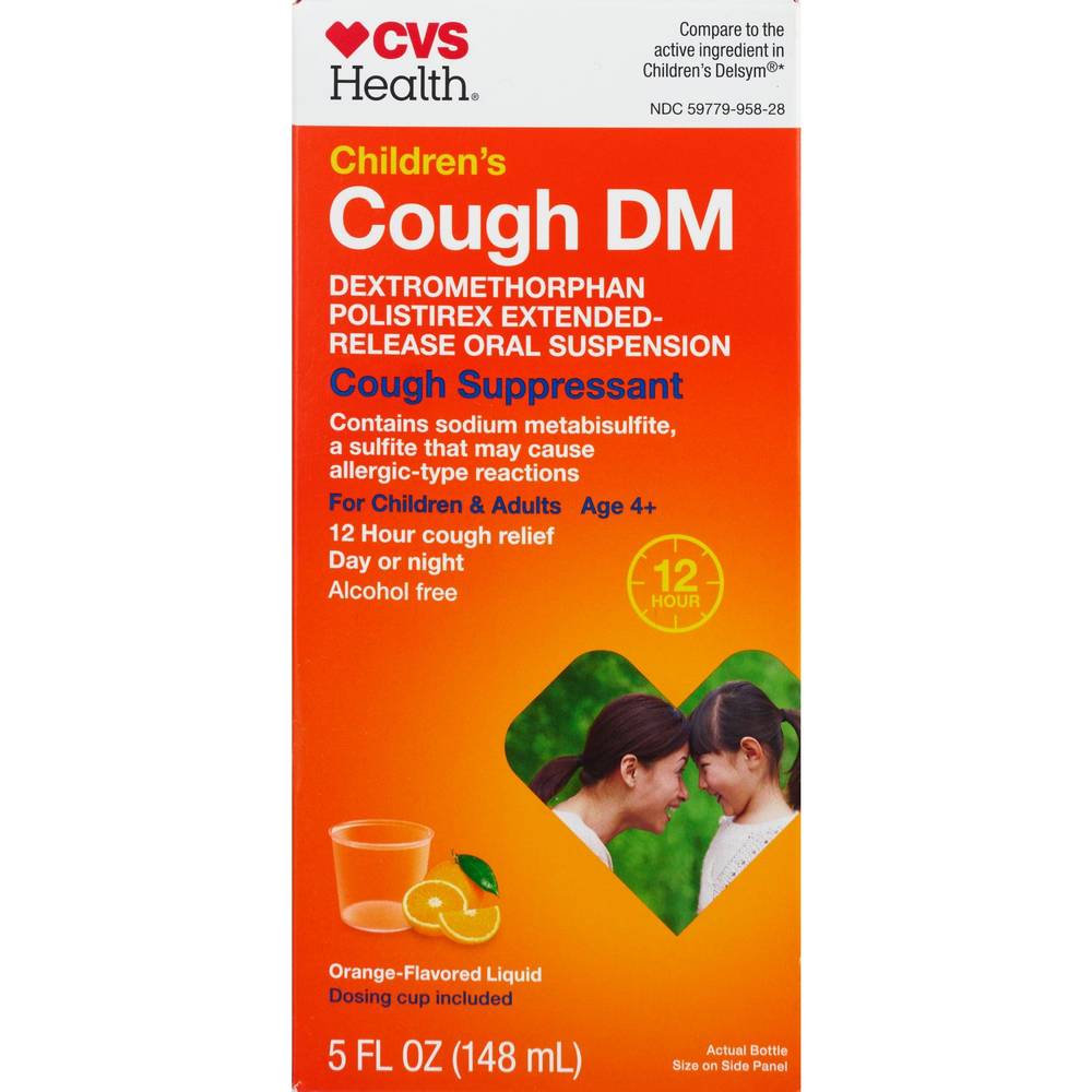 CVS Health Children's Cough Dm Cough Suppressant Liquid, Orange (5 fl oz)