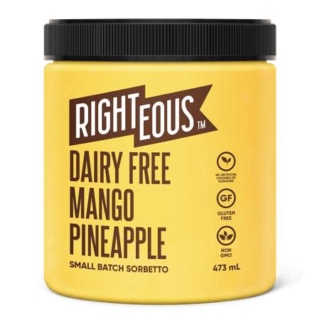 Righteous Gelato Dairy Free Sorbetto (mango- pineapple)