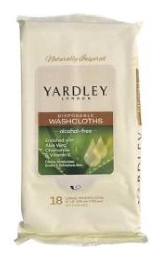 Yardley Alcohol Free Disposable Washcloths, 12x8 in (18 ct)