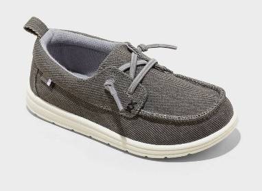 Toddler Bobby Pull-On Sneakers - Cat & Jack™ Charcoal Gray 11T: Elastic Laces, Canvas, Slip-On