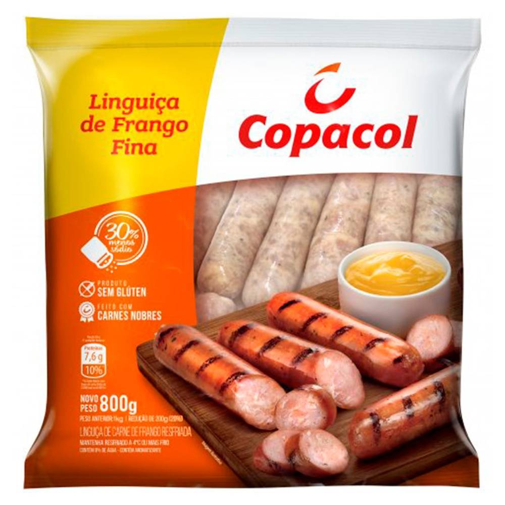 Copacol linguiça de frango fina congelada (800 g)