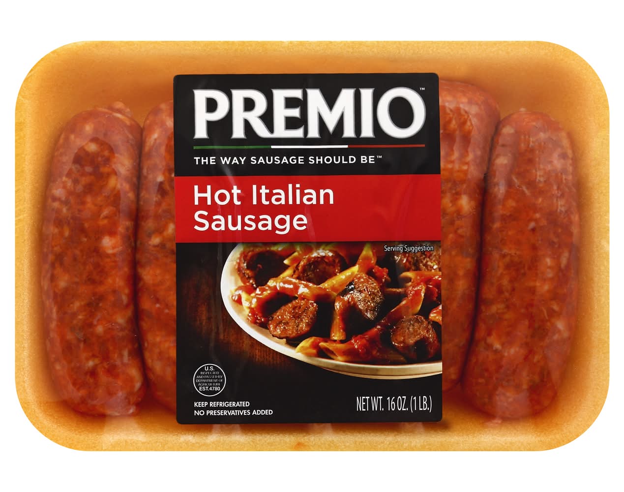Premio Hot Italian Sausage (16 oz)