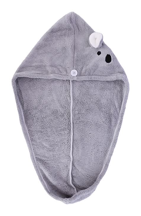 Toalla Para Cabello  100% Poliéster Gris 62x23 cm      Koala