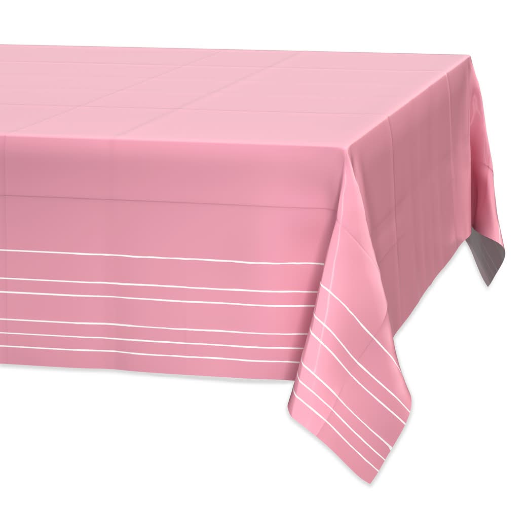 American Greetings Tablecover Nappe, 54" x 84", Pink