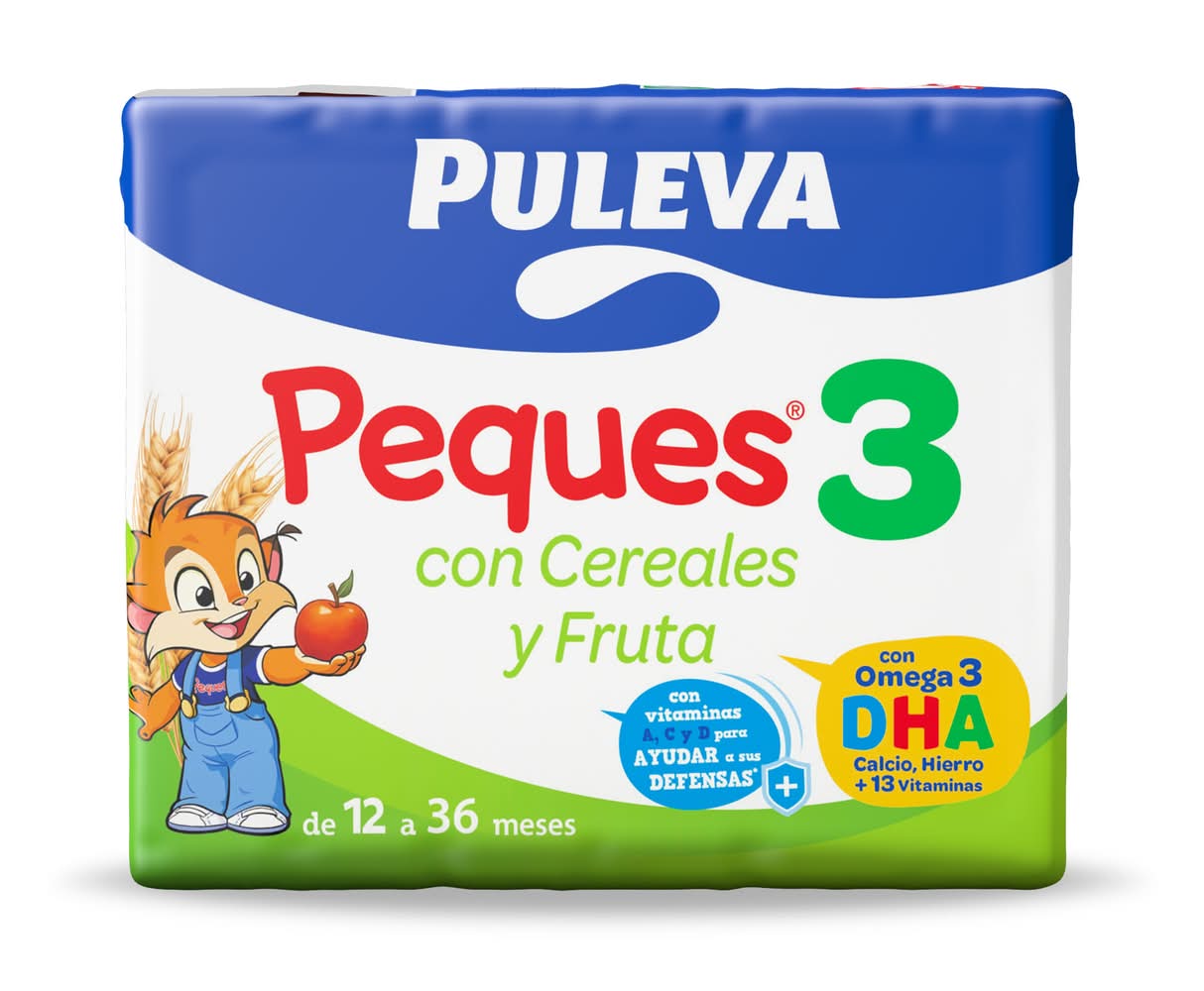 Leche infantil con cerales y fruta · Puleva - 12 a 36 meses (3 x 200 ml)