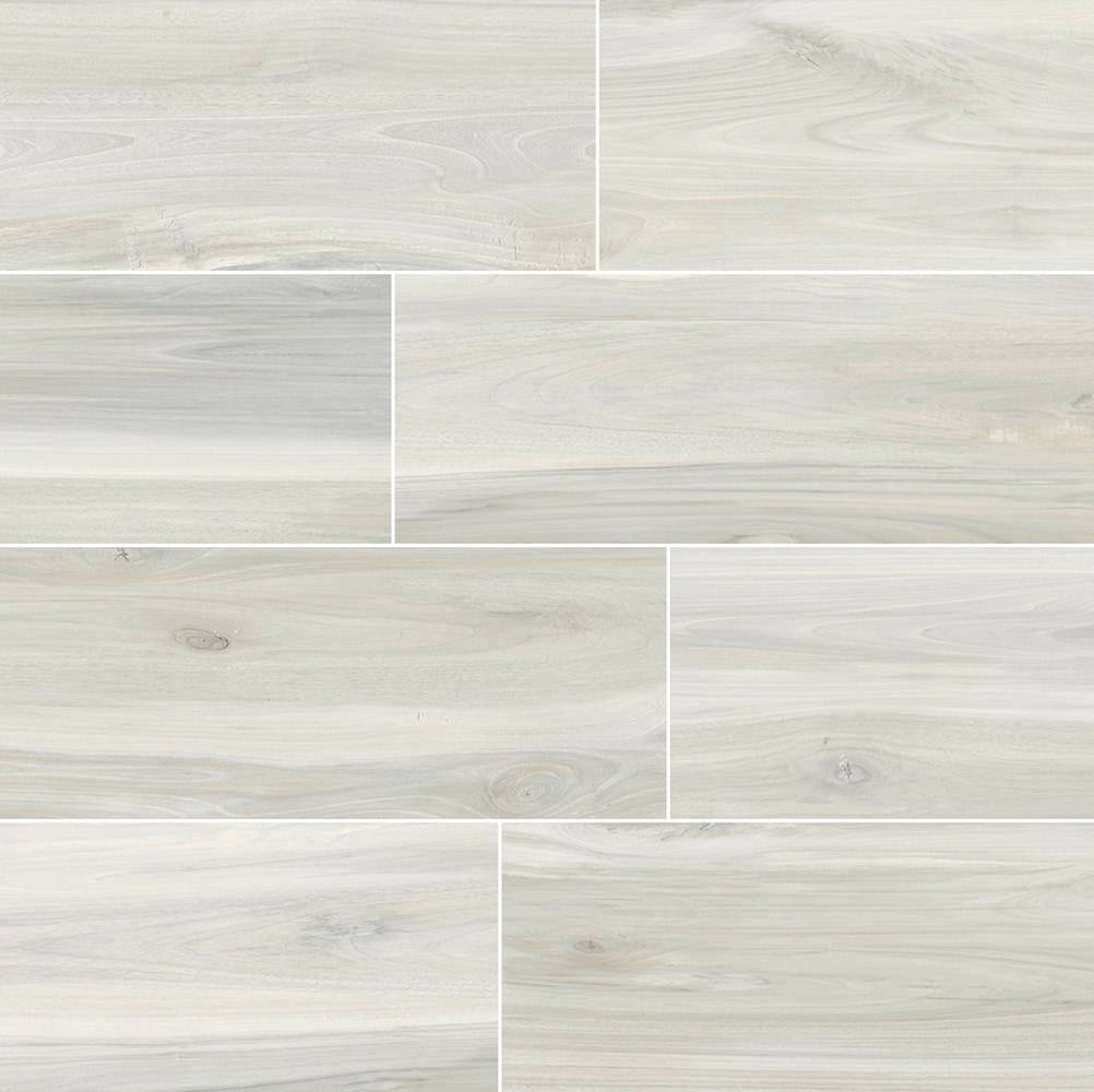 allen + roth Birch White 6-in x 24-in Matte Porcelain Wood Look Floor and Wall Tile (0.97-sq. ft/ Piece) | 17BI10
