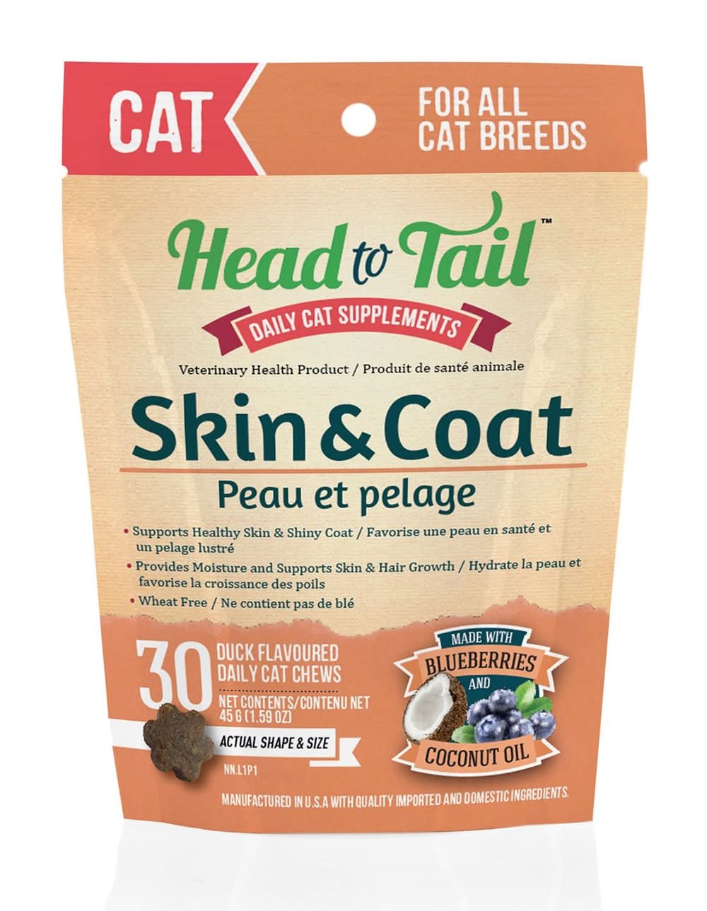 Head to Tail Skin & Coat Cat Supplements, 30 count