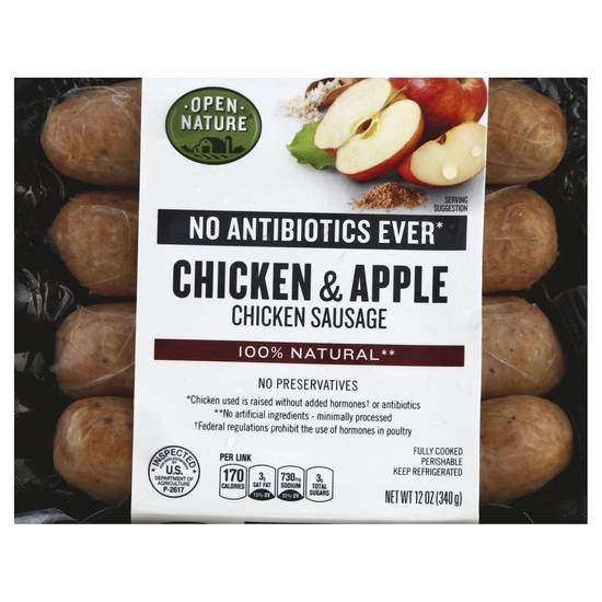 Open Nature Chicken Sausage Chicken & Apple (12 oz)