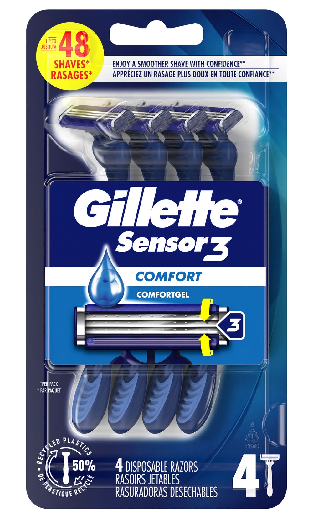 Gillette Sensor3 Comfort Disposable Razor (4 ct)