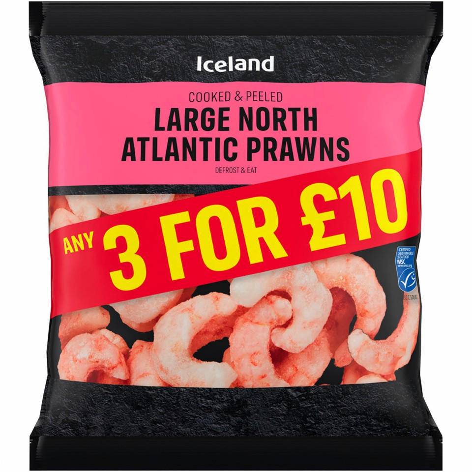 Iceland 215g Large North Atlantic Cooked Prawns