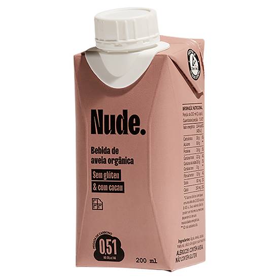 Nude. bebida de aveia orgânica com cacau (200 ml)