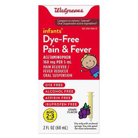 Walgreens Infants' Pain & Fever Acetaminophen Dye-Free Grape