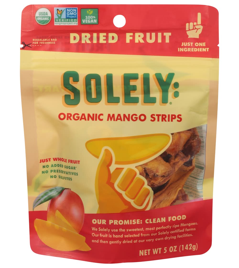 Solely Organic Dried Fruit Strips, Mango (5 oz)