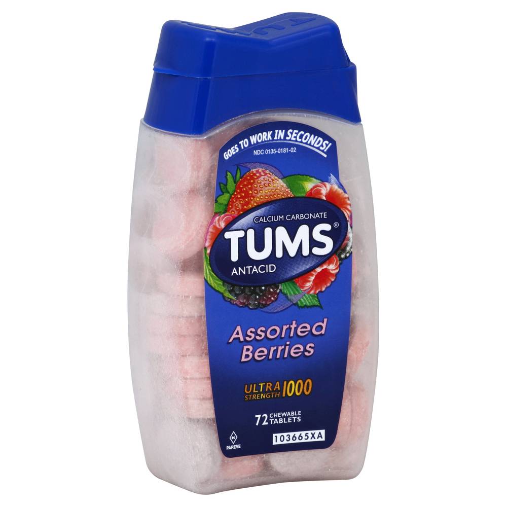 Tums Assorted Berries Chewable Antacid Tablets (72 ct)