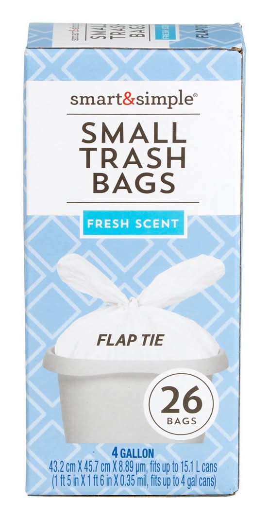 Smart & Simple Small Fresh Scent Trash Bags 26 Ct