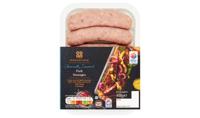 Co-op Irresistible 6 Pork Sausages 400g