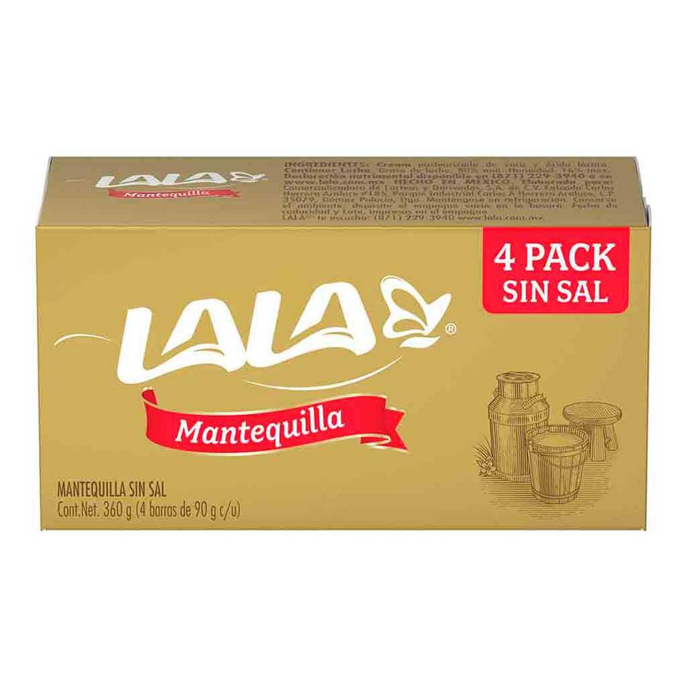 Lala mantequilla sin sal (4 pack, 90 g)
