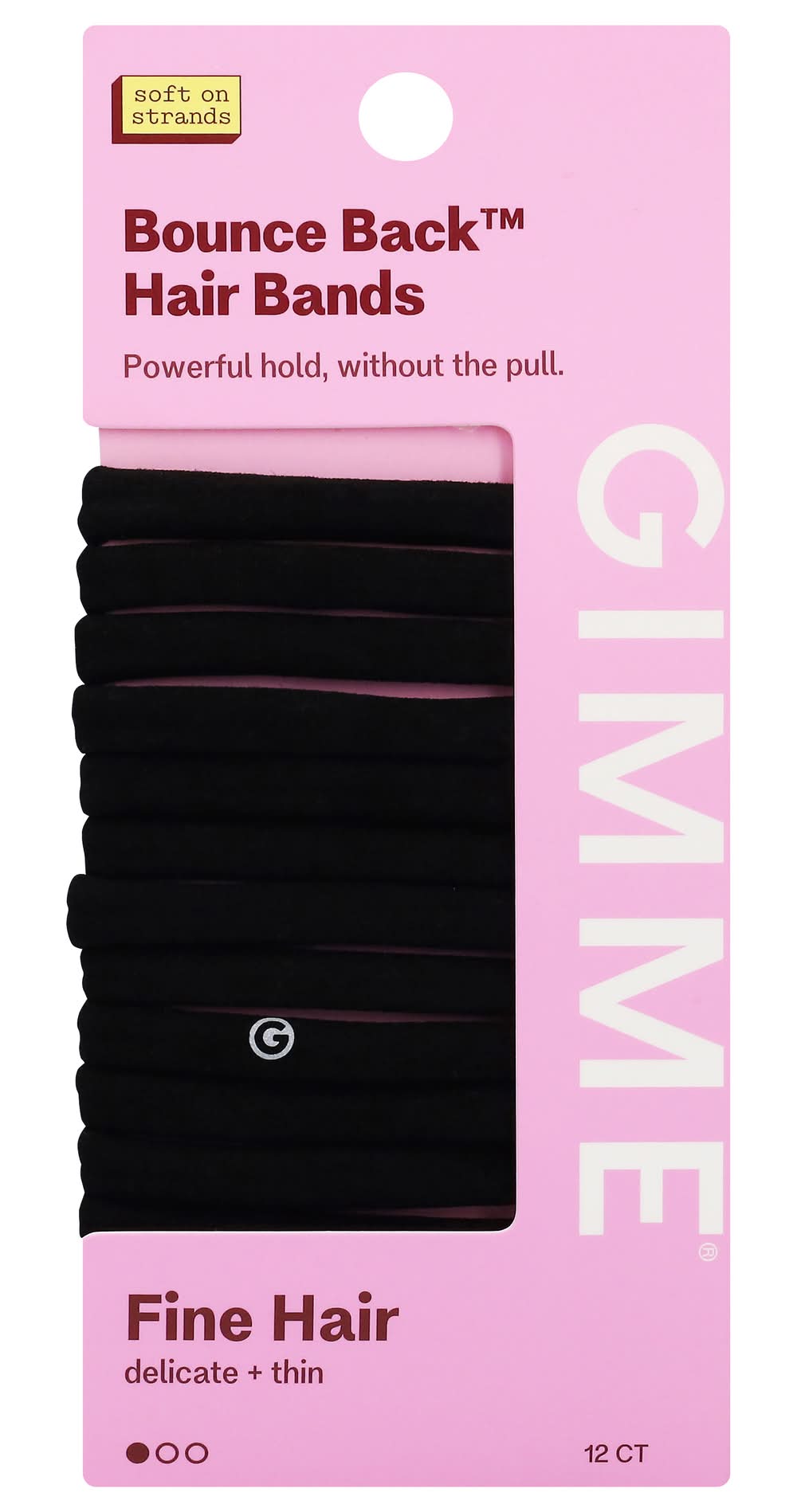 Gimme Beauty Fine Hair Tie Bands, Black (12 ct)