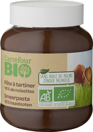 FID - Pâte à tartiner au chocolat  16% noisettes Bio CARREFOUR BIO - le pot de 350g