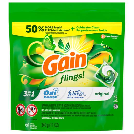 Gain Flings 3 in 1 Long Lasting Original Scent Detergent