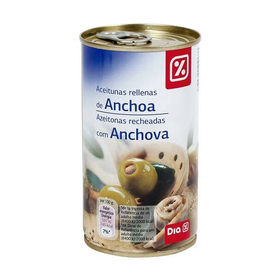 Aceitunas rellenas de anchoa Dia lata 150 g