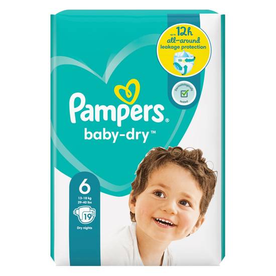 Pampers Baby Dry Size 6 Extra Large Carry Pack 19 Nappies