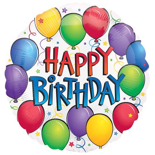 Inflated Fun Happy Birthday Balloon, 18in, Multi