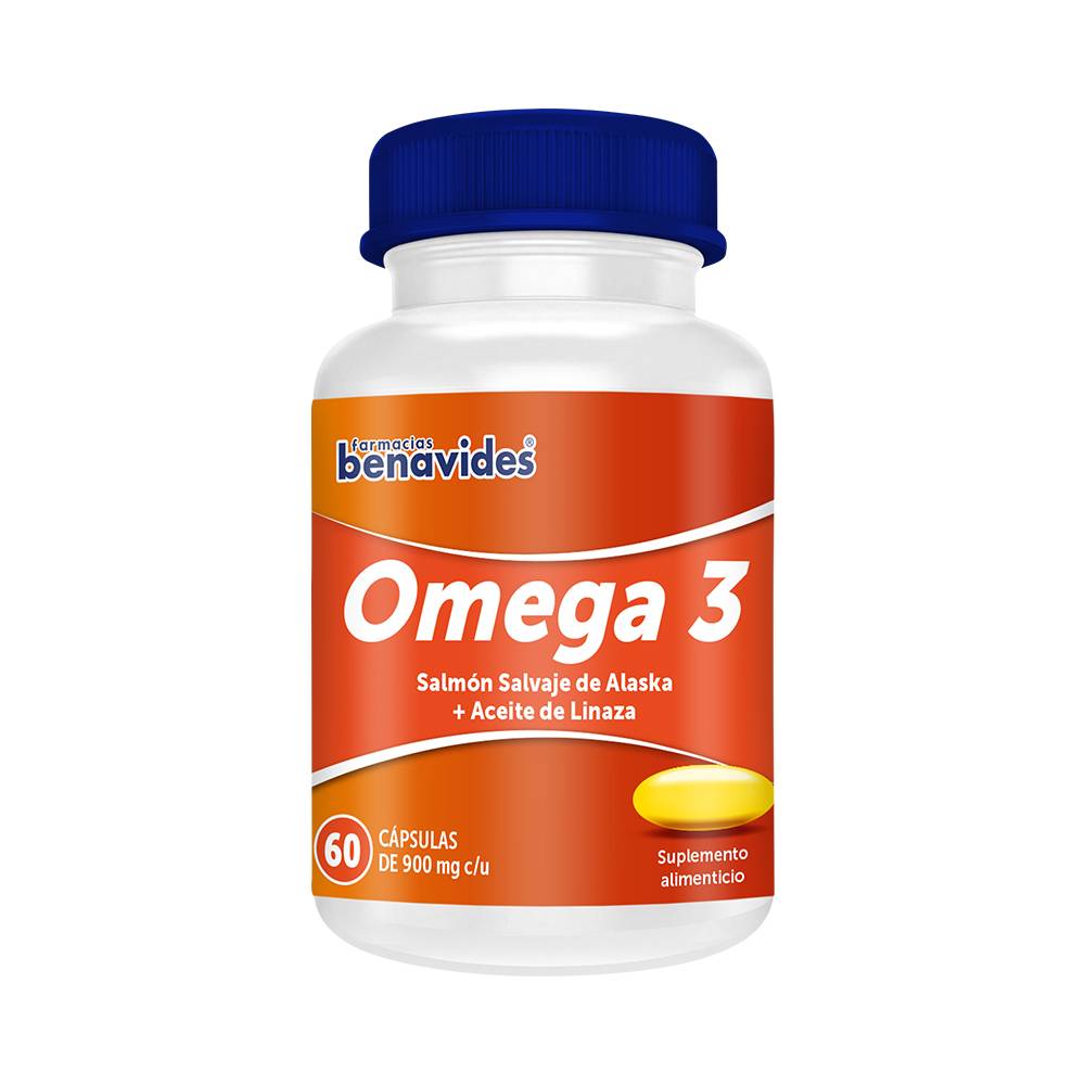 Farmacias benavides omega 3 cápsulas 900 mg (60 piezas)