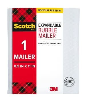 Scotch Poly Bubble Padded Mailer, Medium, White