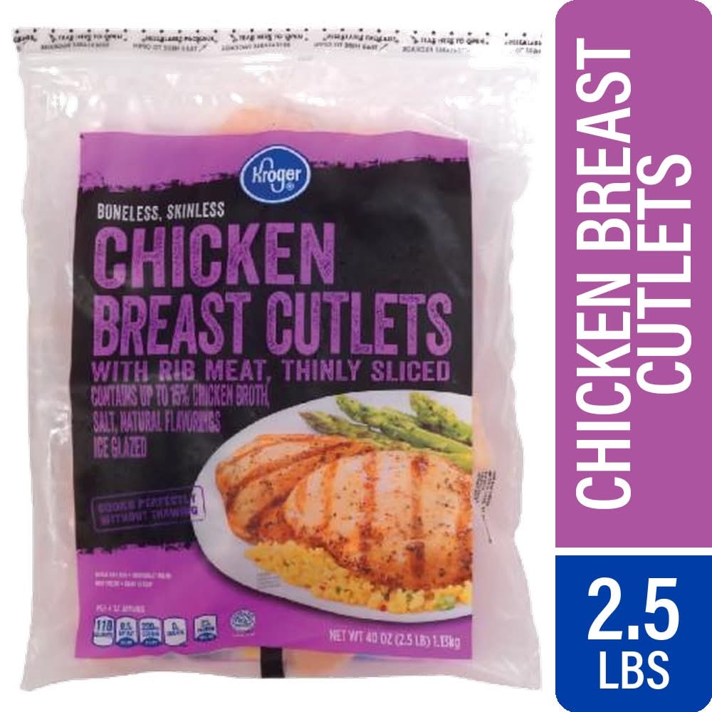 Kroger® Frozen Raw Thinly Sliced Boneless Skinless Chicken Breast Cutlets