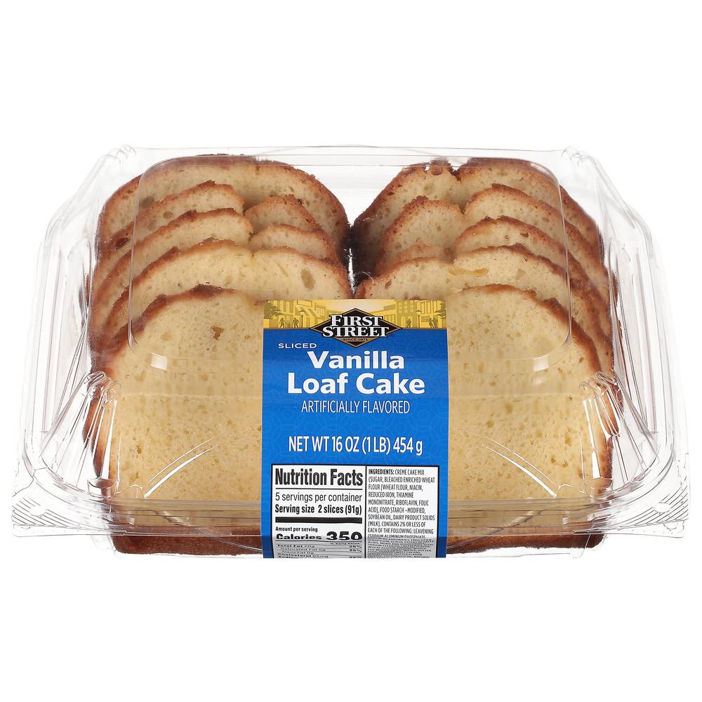 First Street Vanilla Sliced Loaf Cake (16 oz)