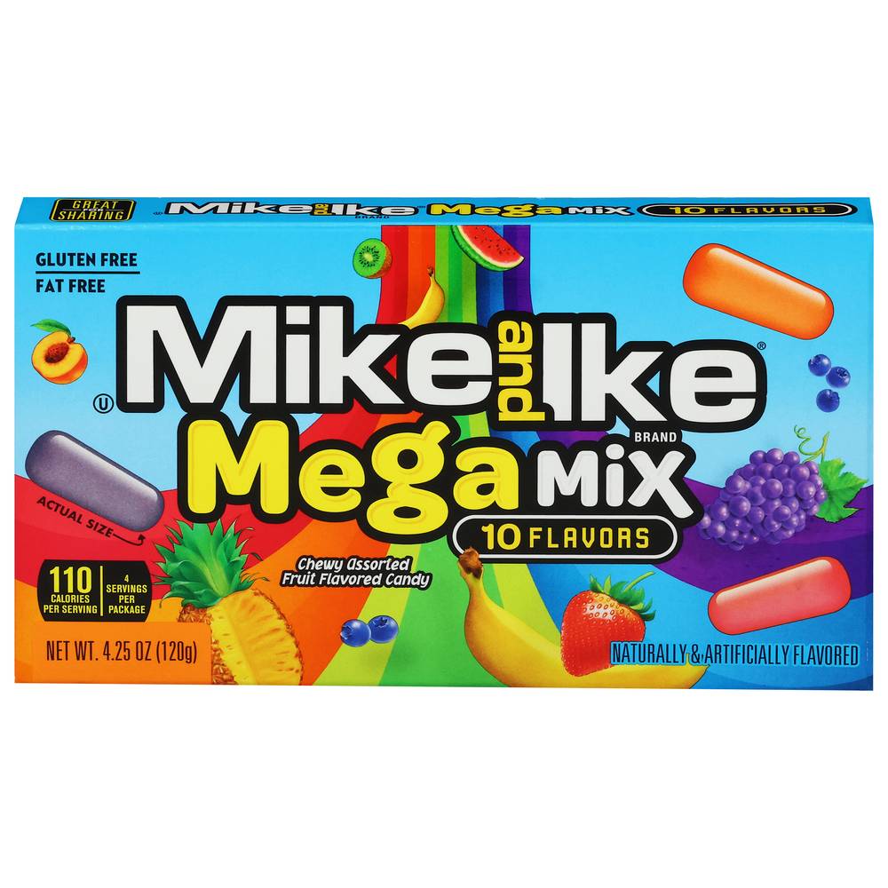 Mike and Ike Mega Mix Fruit Chewy Candy, Assorted (4.25 oz)