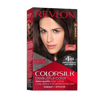 Revlon Colorsilk Beautiful Permanent Hair Color, Brown Black 20 (4 ct)