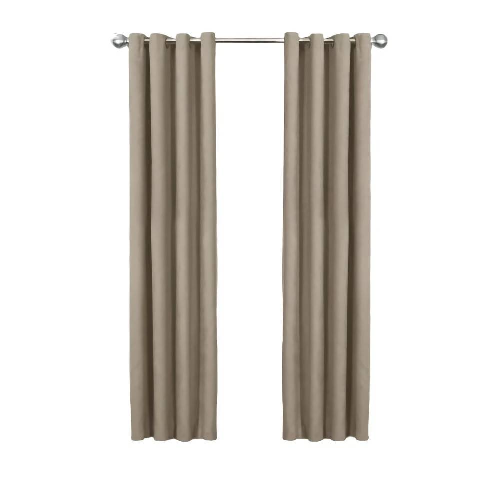 Red Label Faux Suede Drapery Grommet Panel Taupe Delivery Near Me