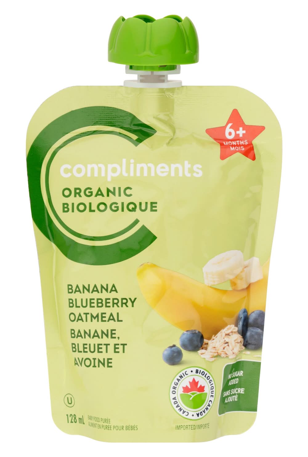 Compliments Organic Baby Food For 6+ Months, Assorted (128 ml)