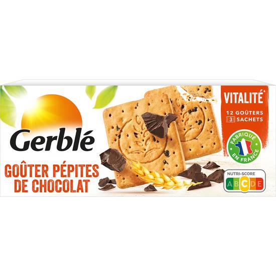 Gerblé - Biscuits goûter aux pépites de chocolat (12 pièces)
