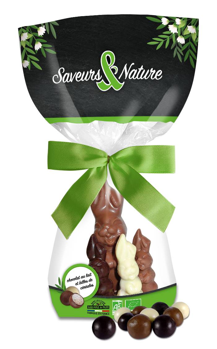 Maman lapin et ses 3 petits aux 3 chocolats - SAVEURS ET NATURE - BIO