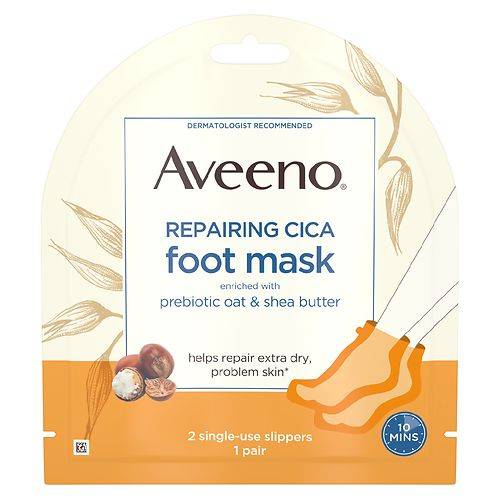 Aveeno Repairing Cica Moisturizing Foot Mask With Oat - 2.0 ea