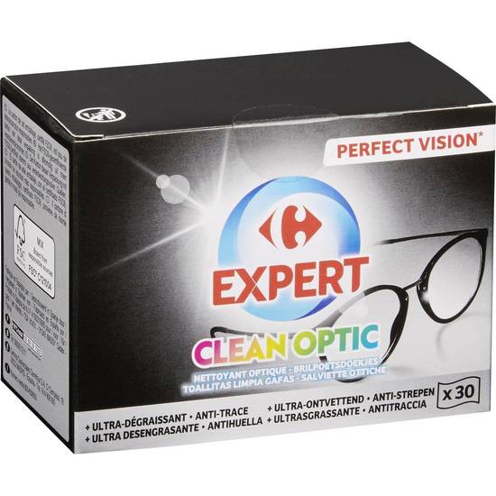 Carrefour Expert - Nettoyant optique ultra dégraissant (30 pièces)