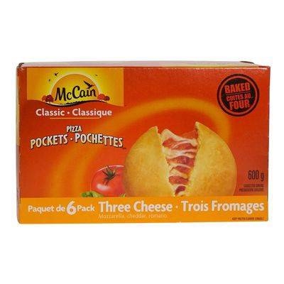 McCain pochettes à pizza classiques aux trois fromages - classic three cheese pizza pockets (6 unités)