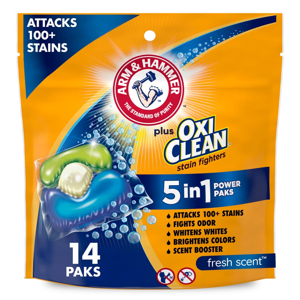 Arm & Hammer Plus Oxiclean 5 in 1 Power Laundry Detergent, Fresh Scent (9.9 oz)