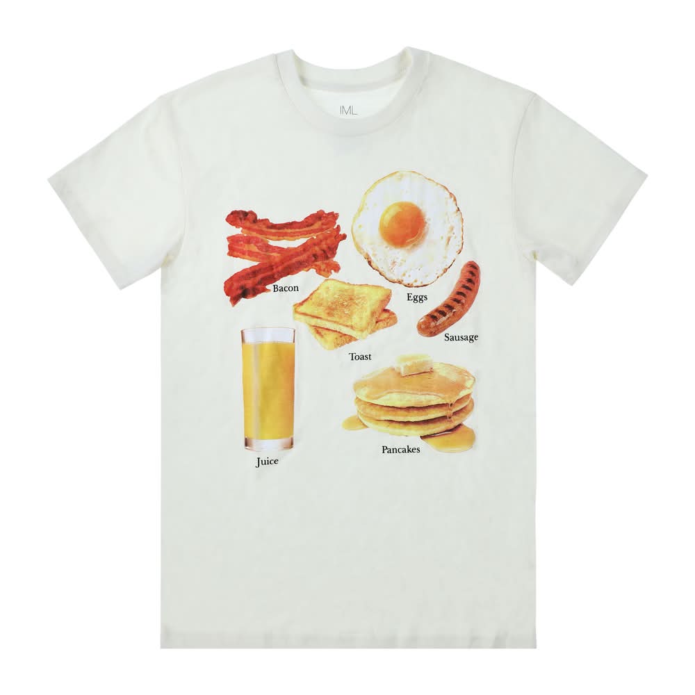 Breakfast Graphic Tee Extra Large White