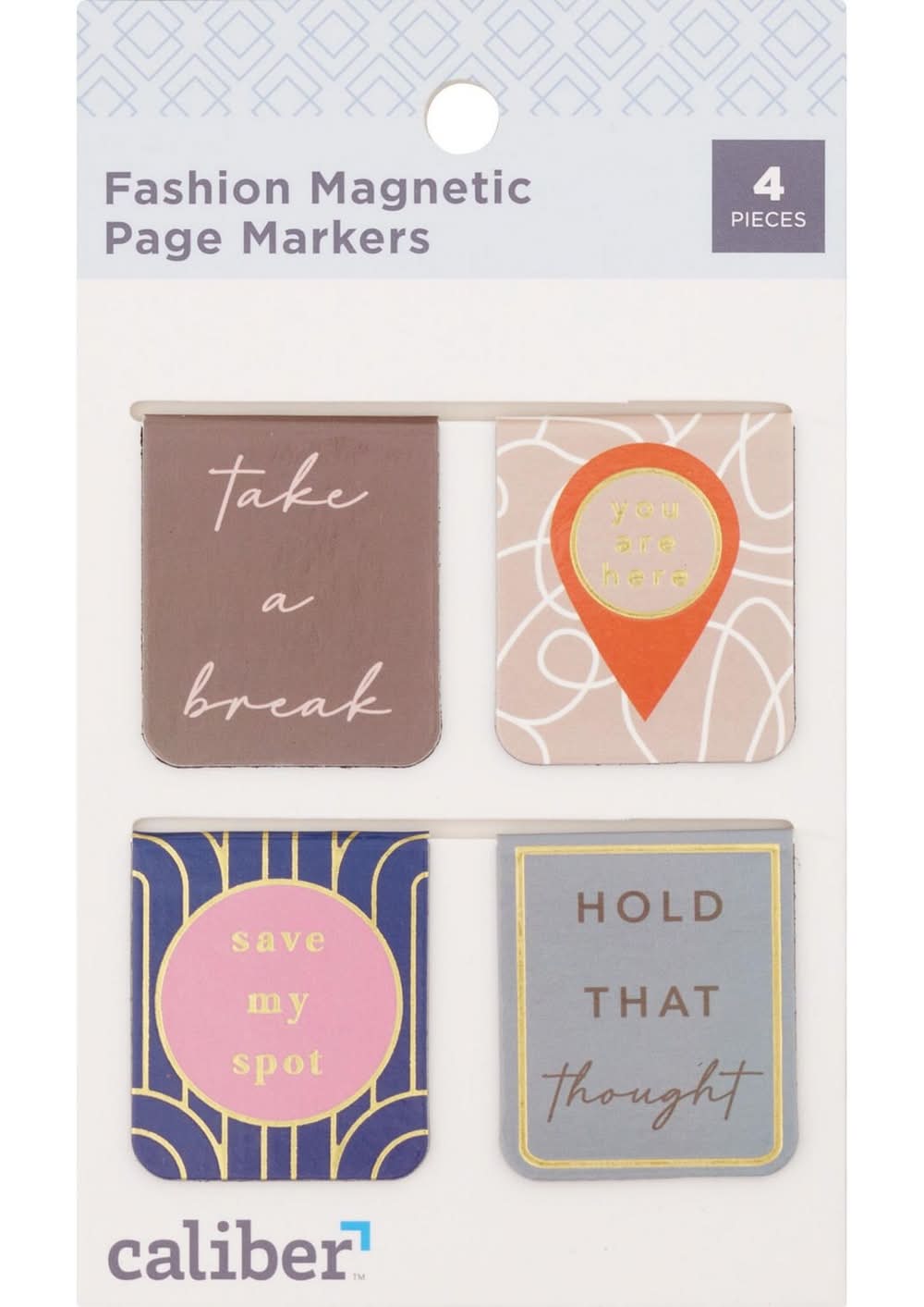Caliber Magnetic Page Markers, 4 Ct