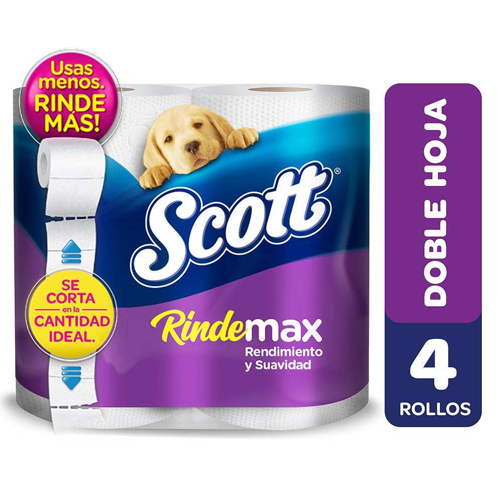 Scott · Rindemax papel higiénico doble hoja - 22 m (4 un)