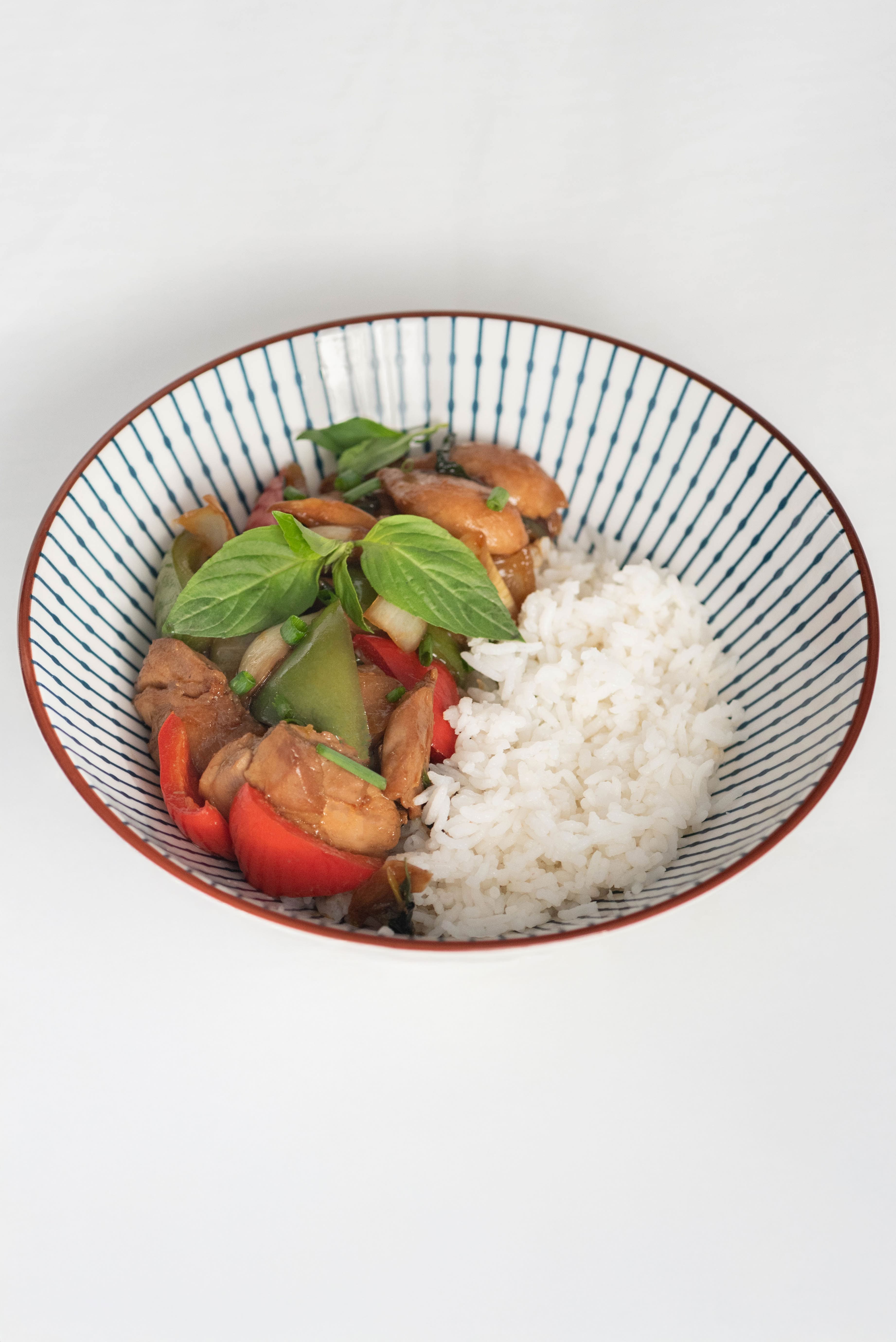 Riz avec poulet sauce avec épices