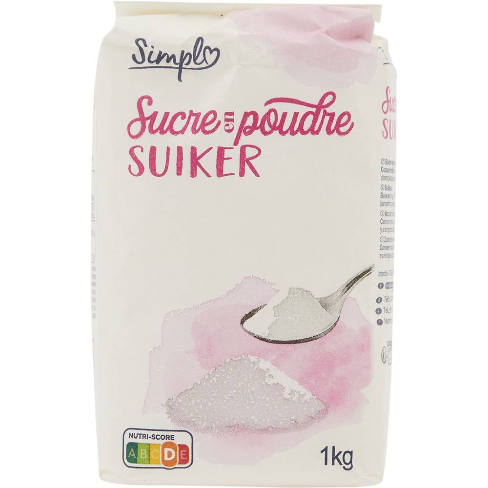 Sucre en poudre SIMPL - le paquet d'1Kg